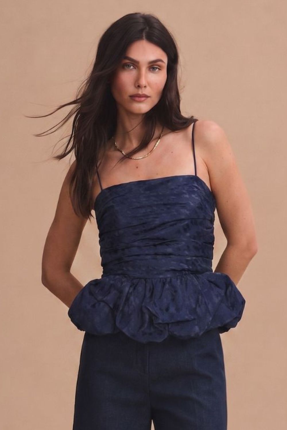 Navy blue Maia crop top