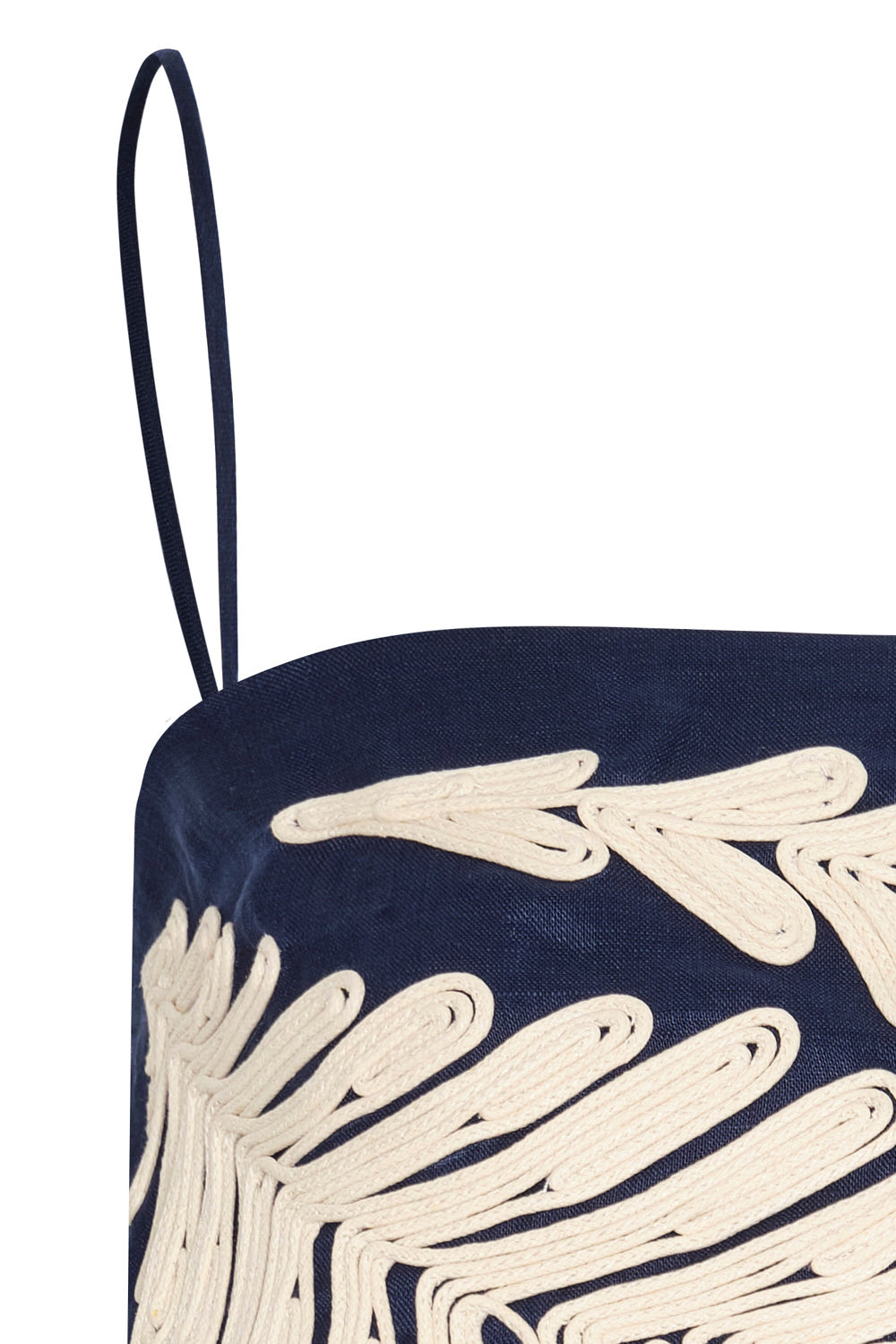 Crop top notre dame navy bordado