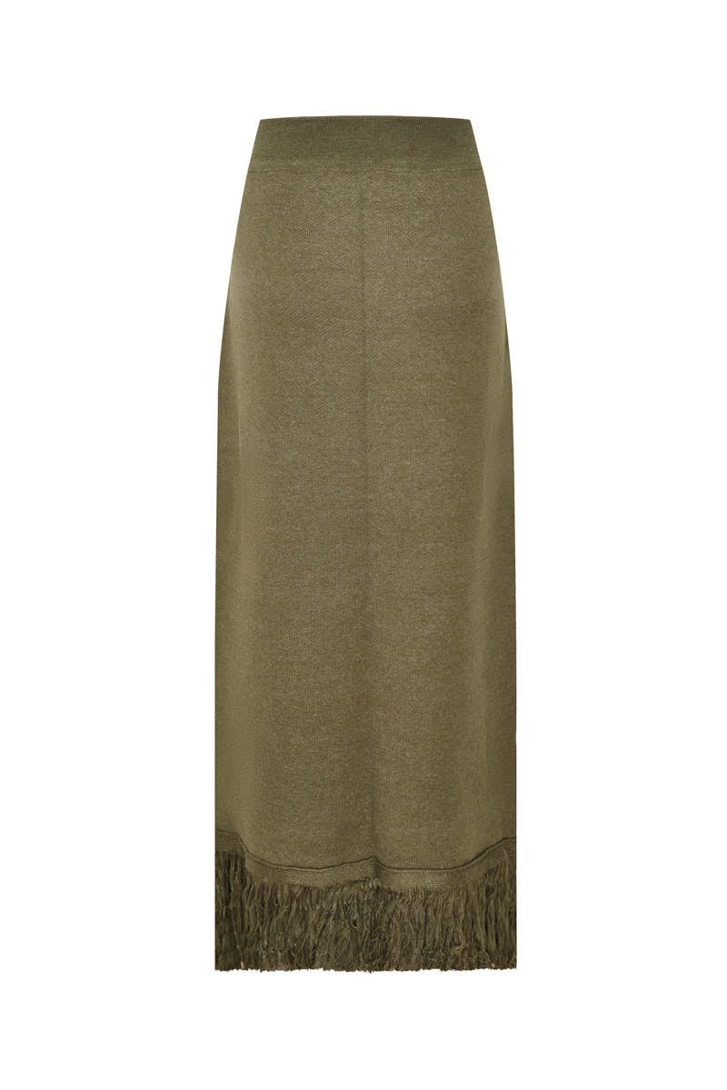 Falda flor de loto ivory verde