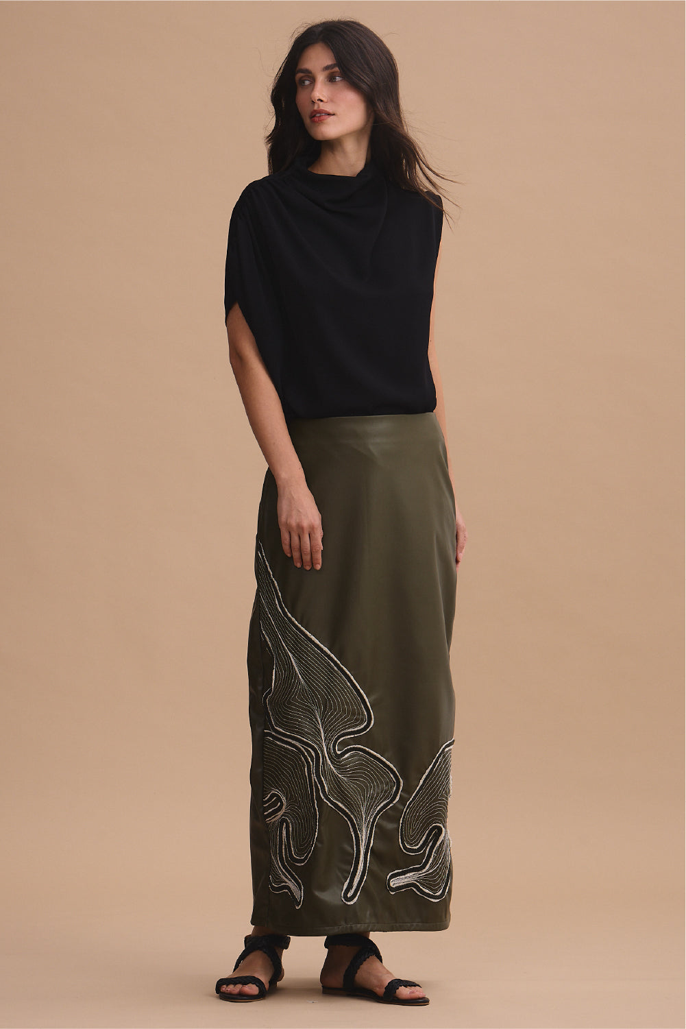 Falda gardenia moss green