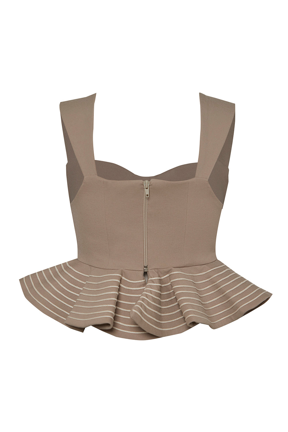 Crop top del mar con cordon beige