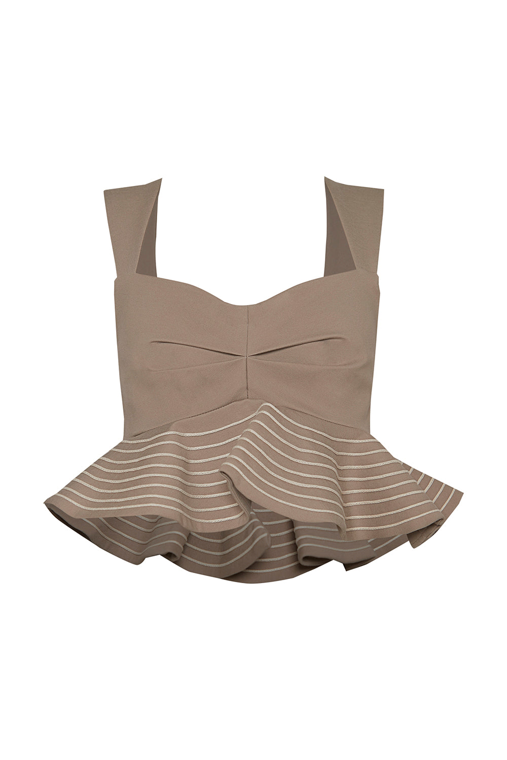 Crop top del mar con cordon beige