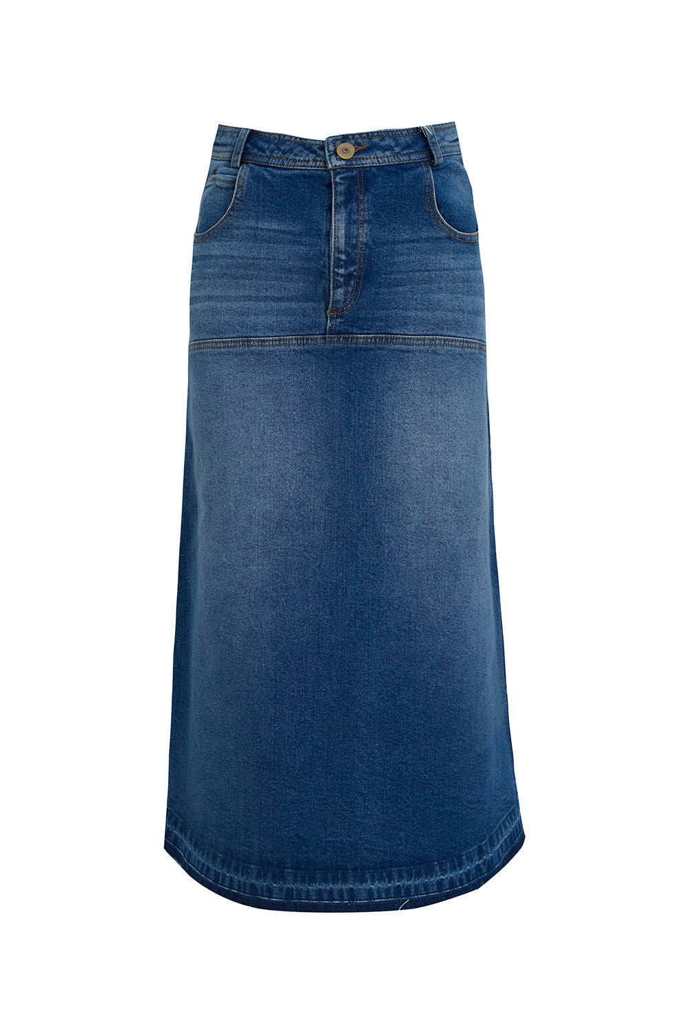 Falda silka azul navy