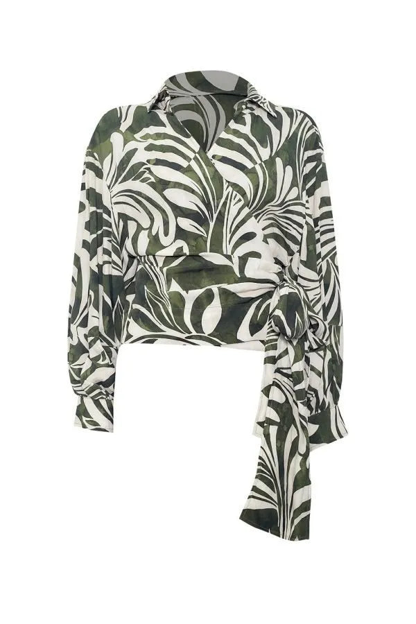 Cloe Green printed blouse