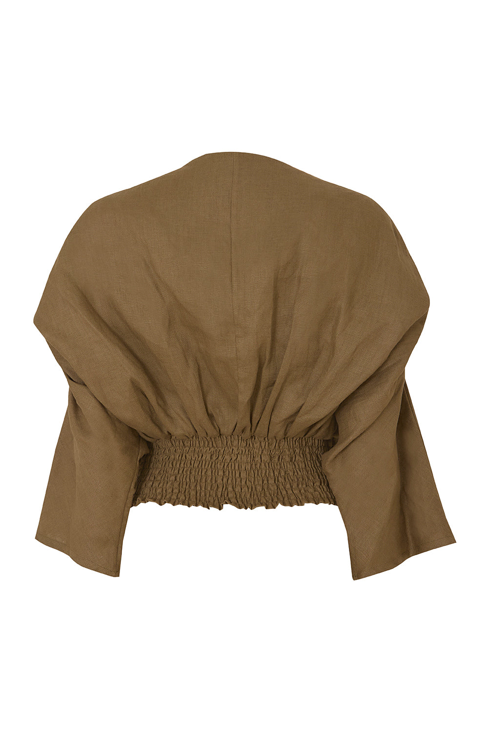 Blusa Casata verde oliva lino