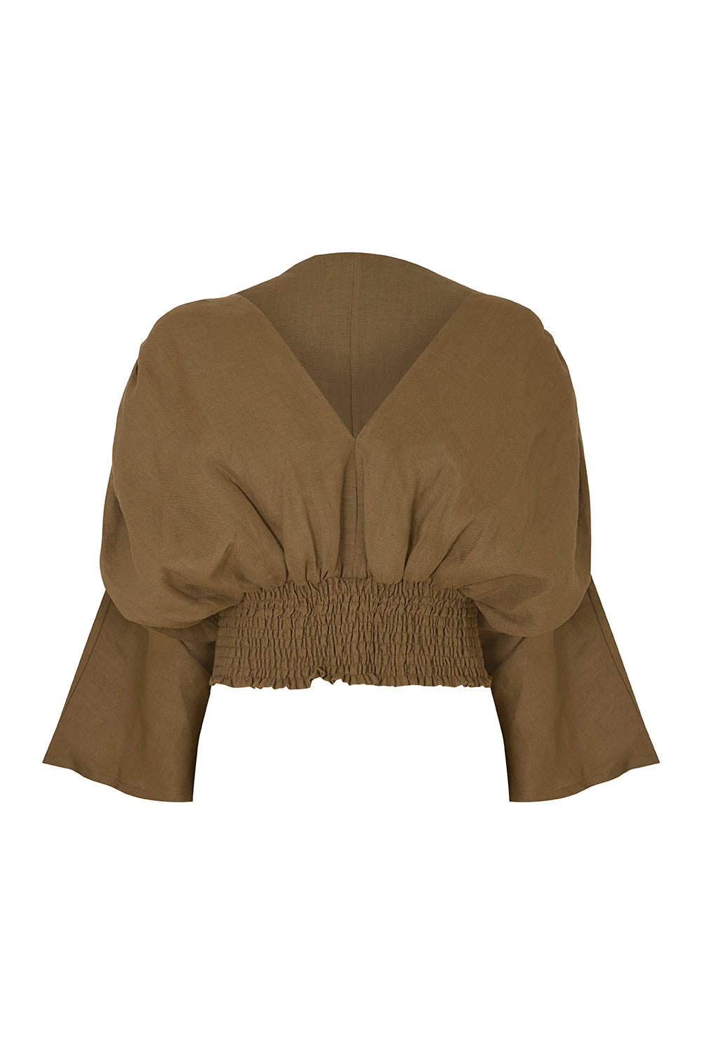 Blusa Casata verde oliva lino