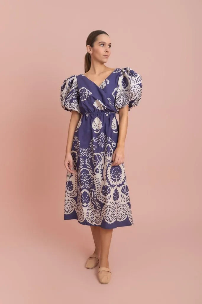 Vestido Ecos de Otoño azul