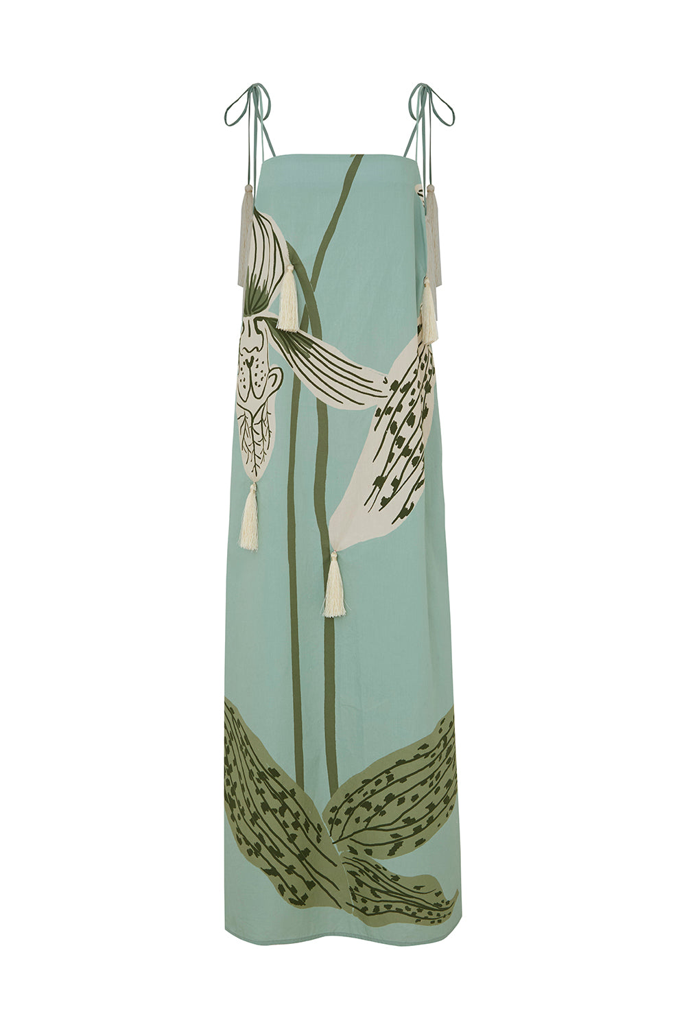 Vestido flor di positano sage natural