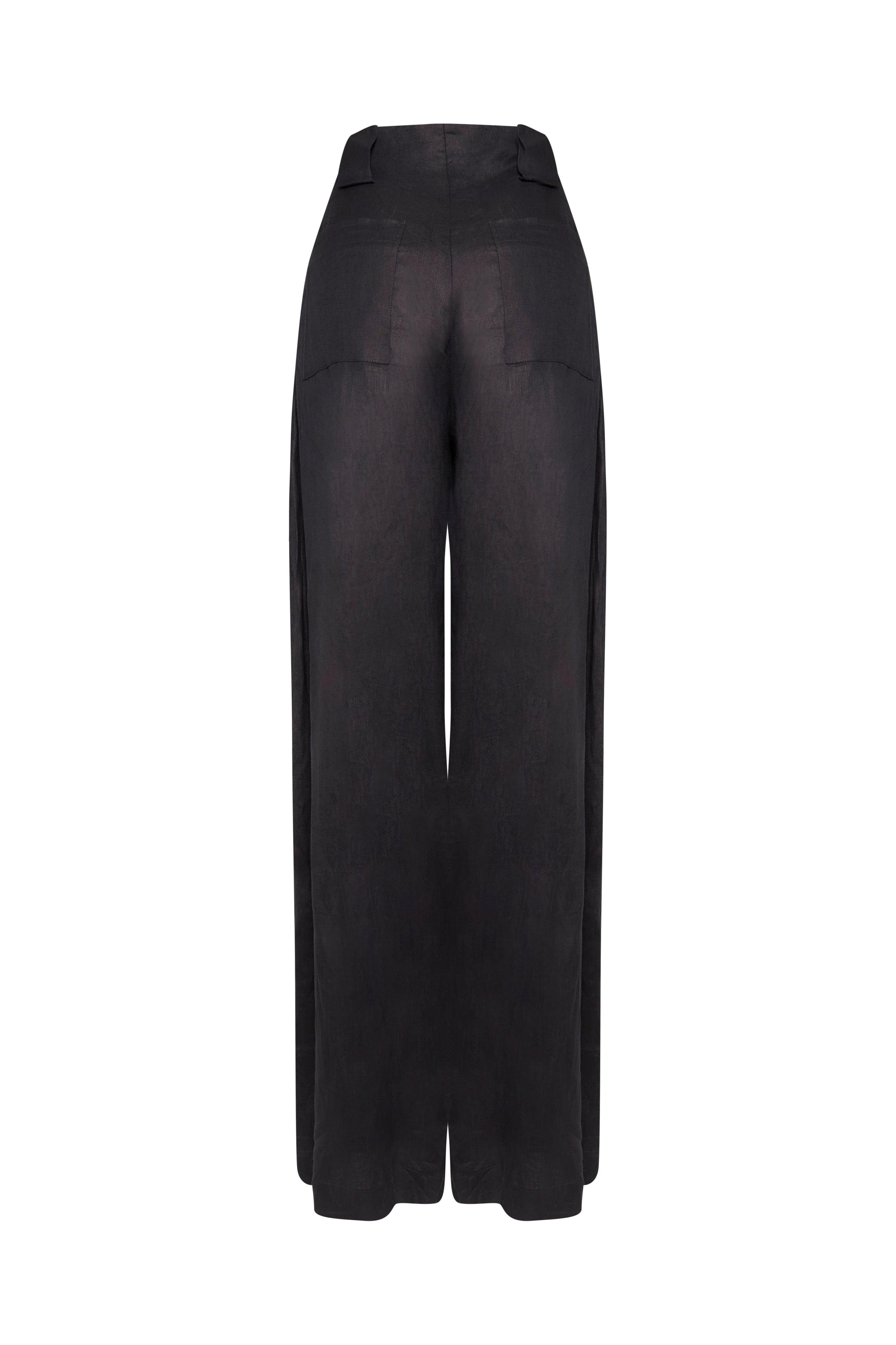 Pantalon New paulette Negro lino