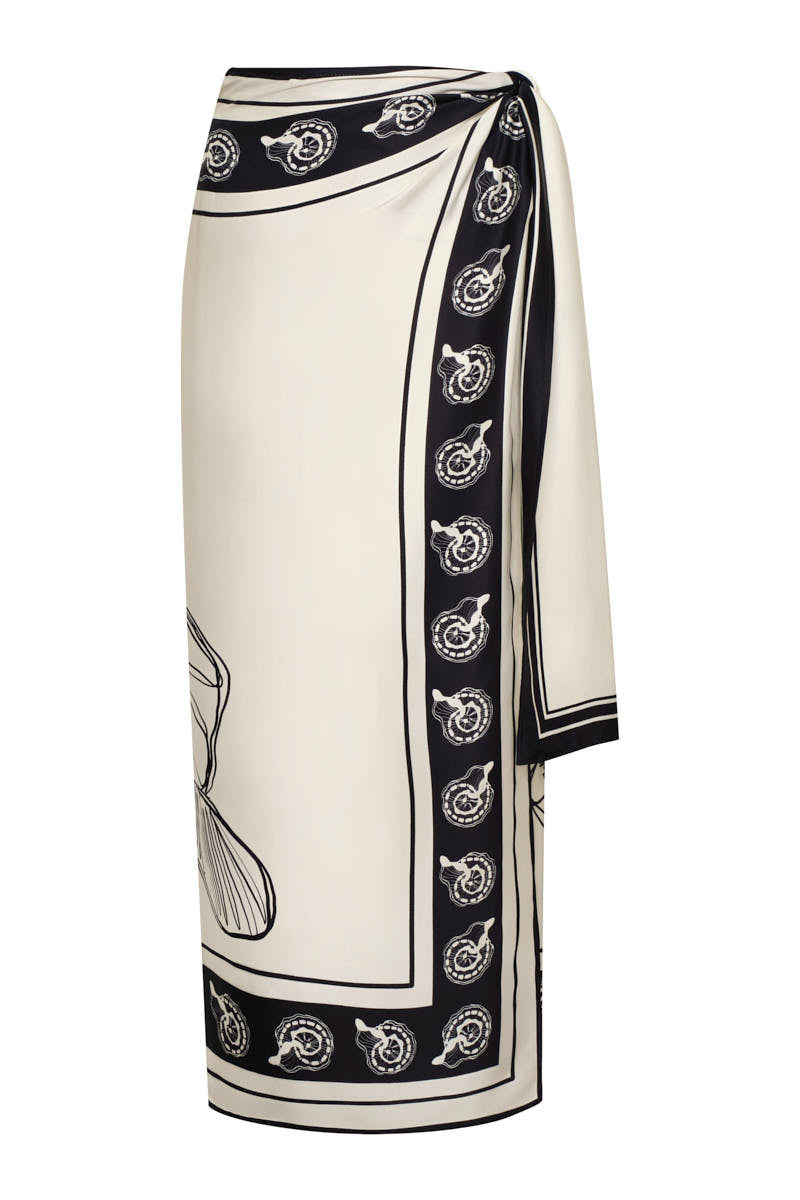 Falda coral ivory negro