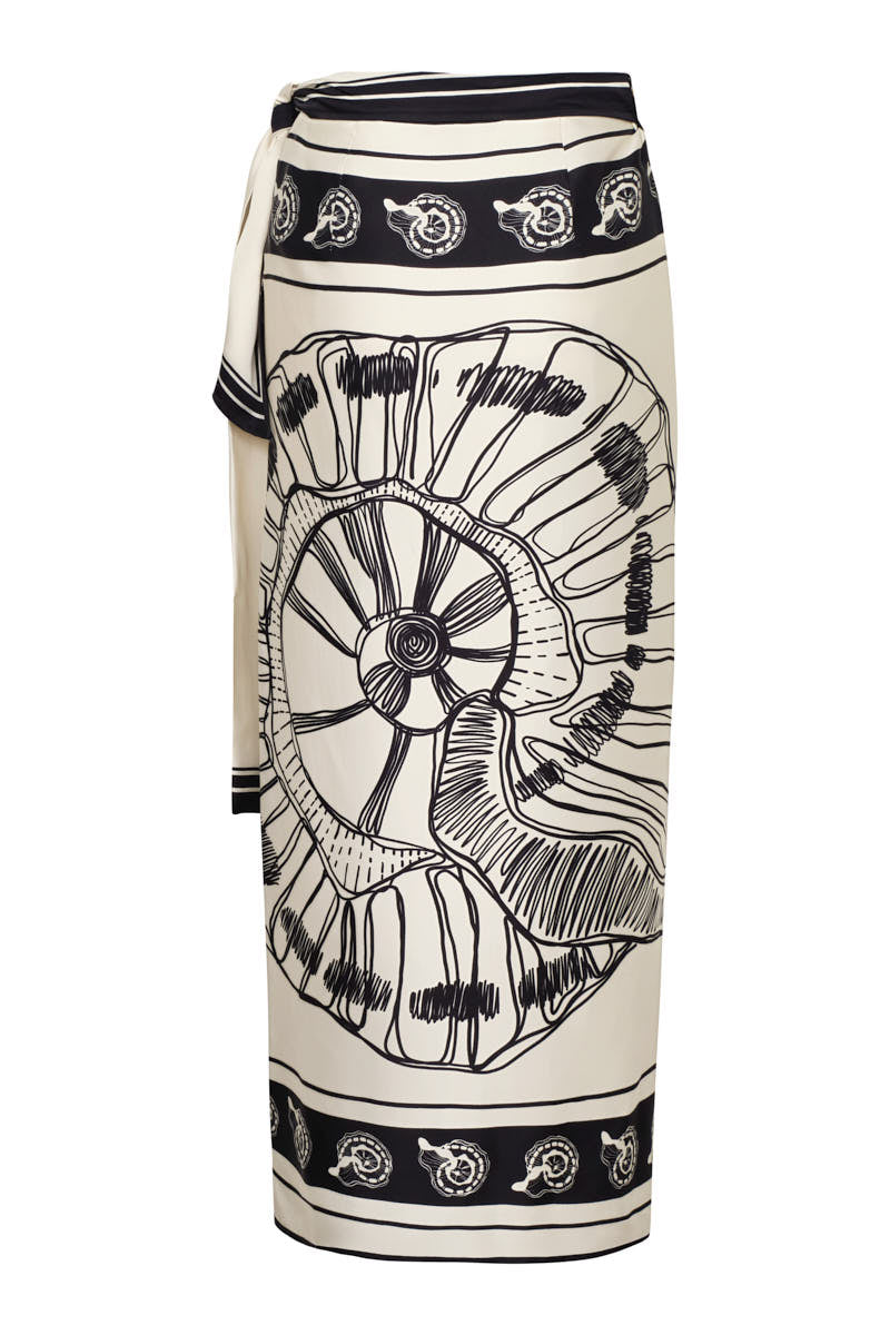 Falda coral ivory negro