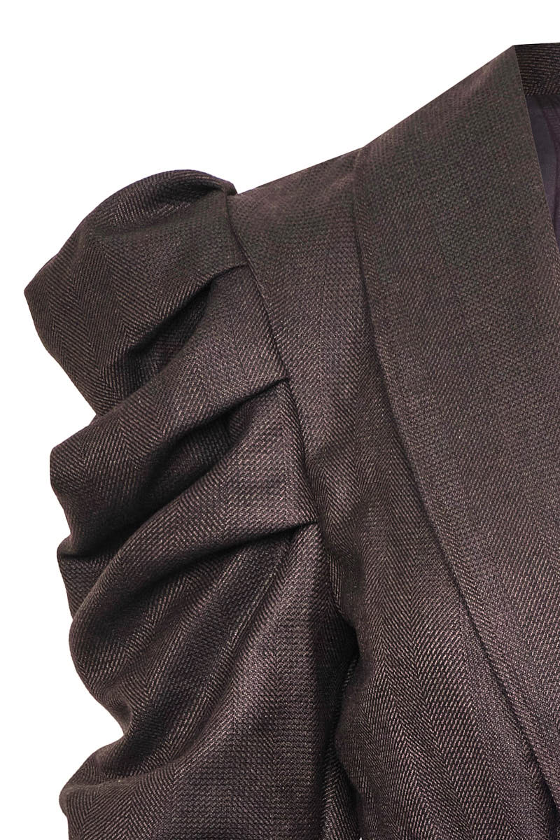 Blazer new arrde con cinturón chocolate