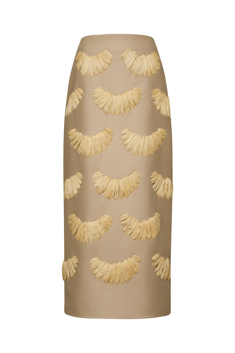 Falda kenia beige cuerina