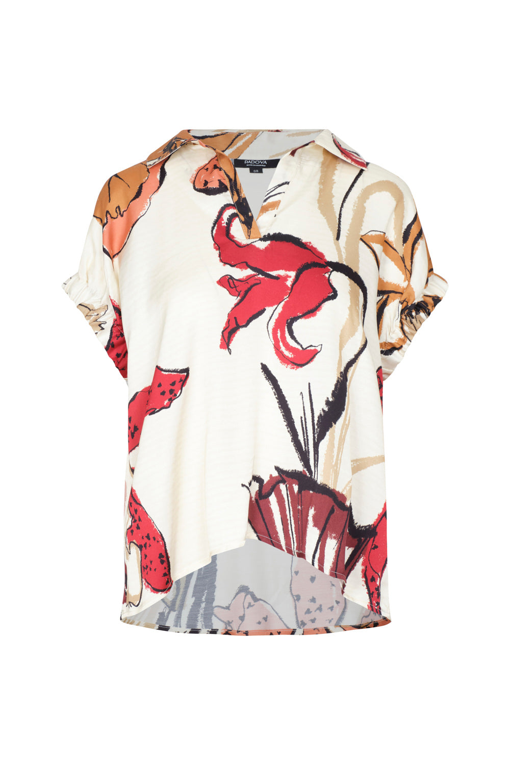 Blusa Janine ivory burgundy
