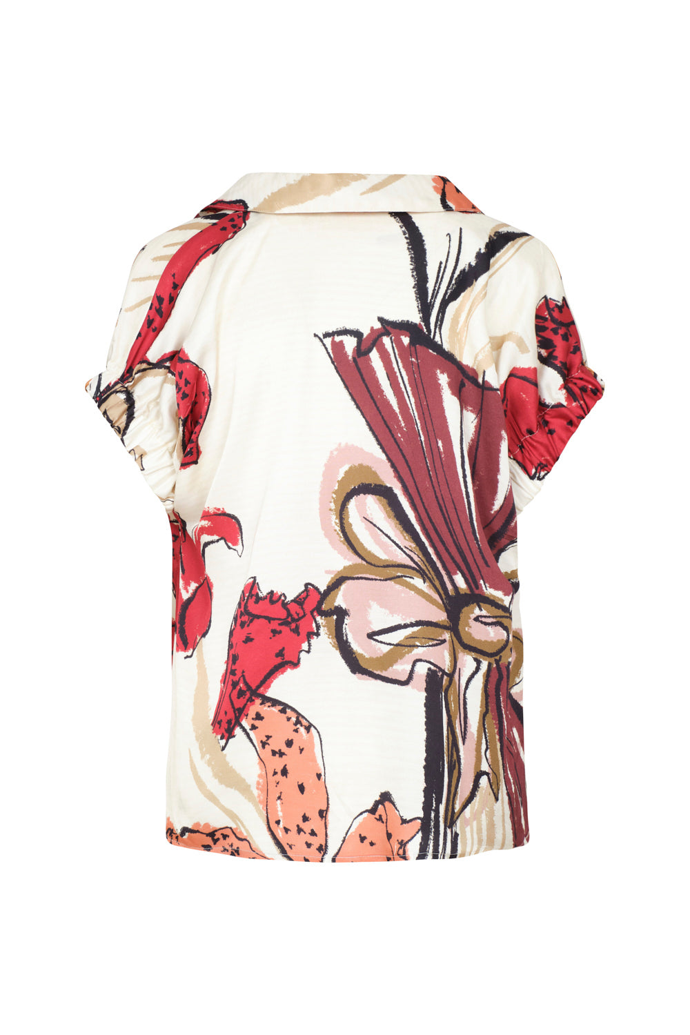 Blusa Janine ivory burgundy