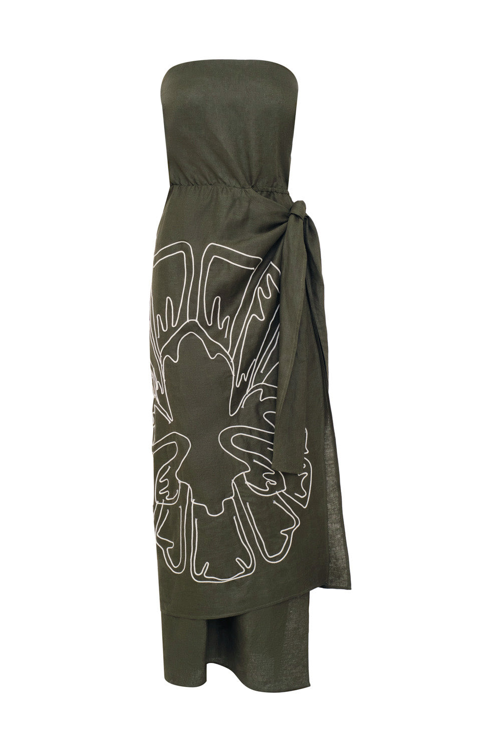 Vestido hechizo de luna verde oliva