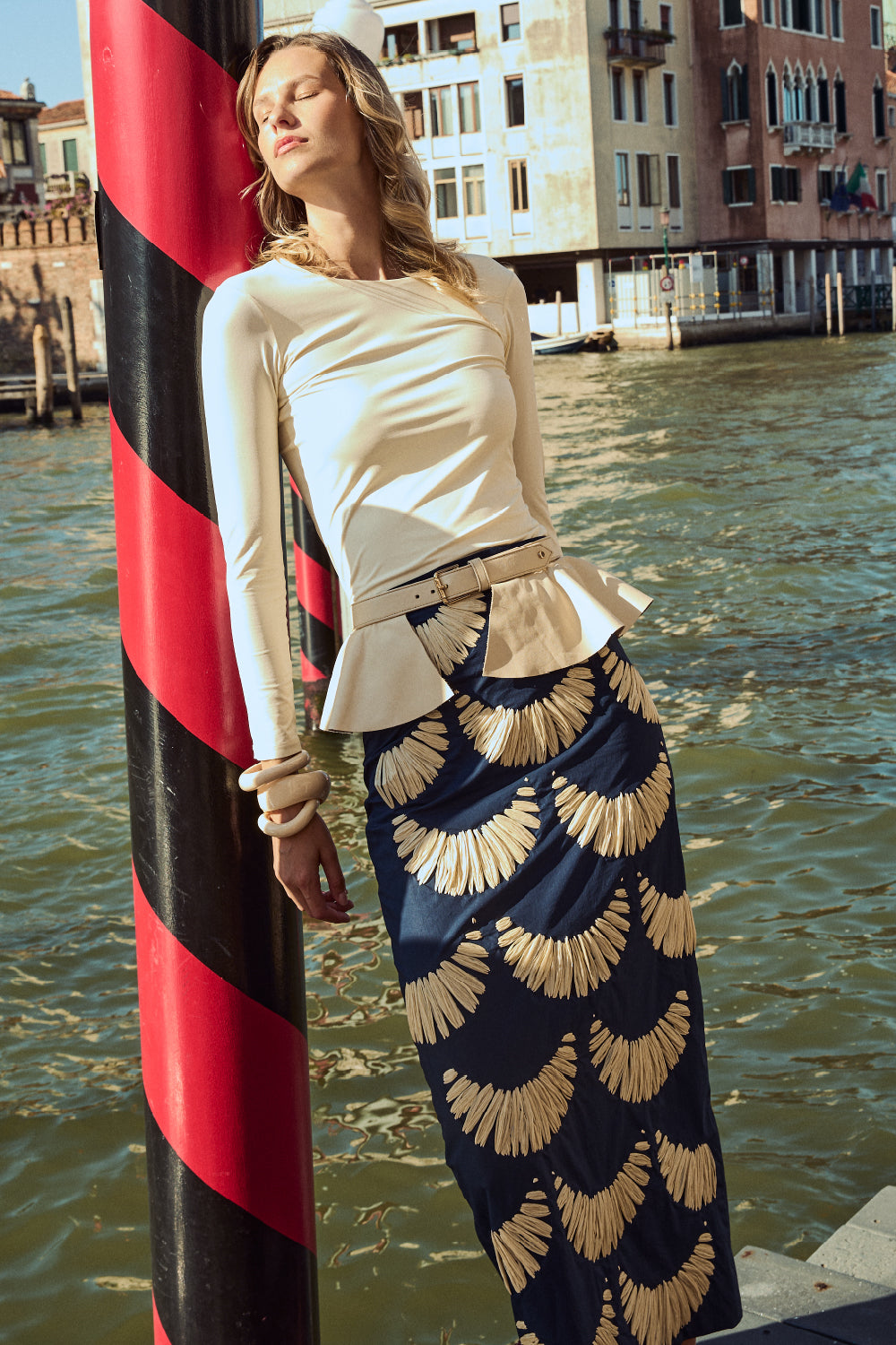 Falda kenina azul navy
