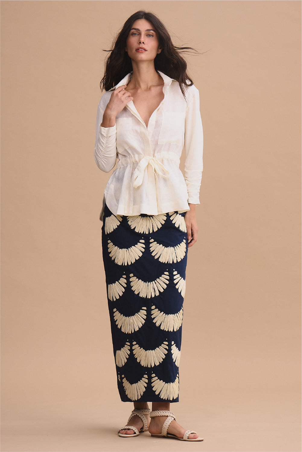 Falda kenina azul navy