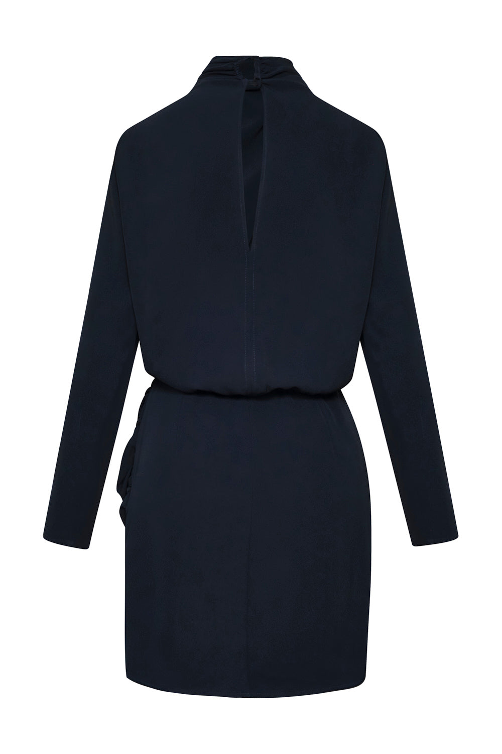 Vestido seda de luna azul navy