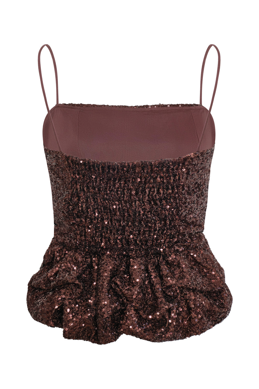 Crop top maia brown lentejuelas