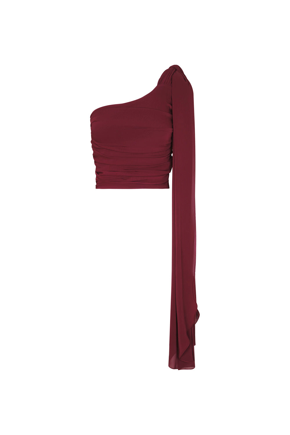 Crop top arbolaria vinotinto