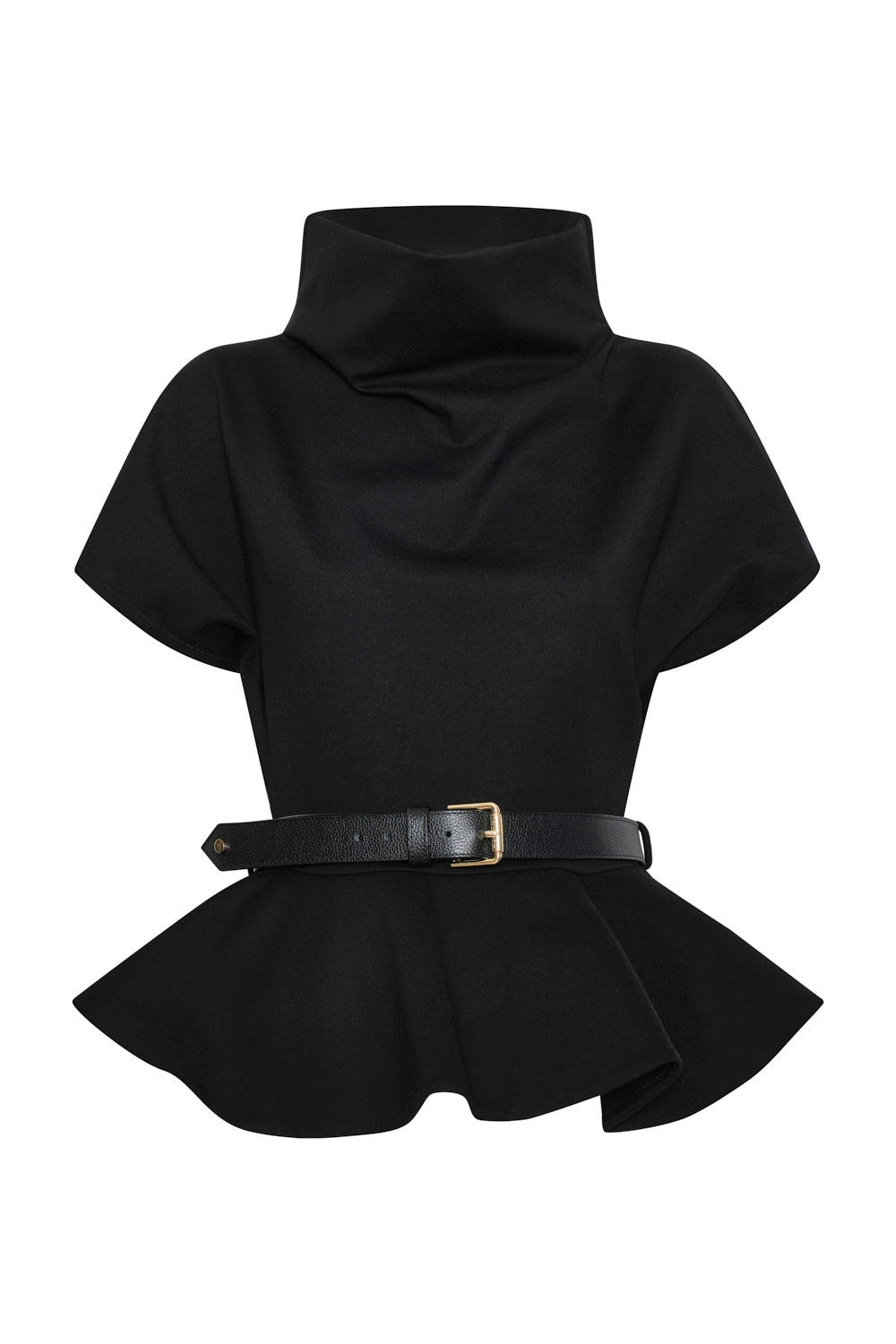 Blusa caoba negro con cinturón