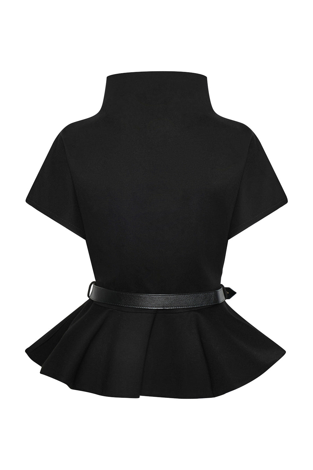 Blusa caoba negro con cinturón