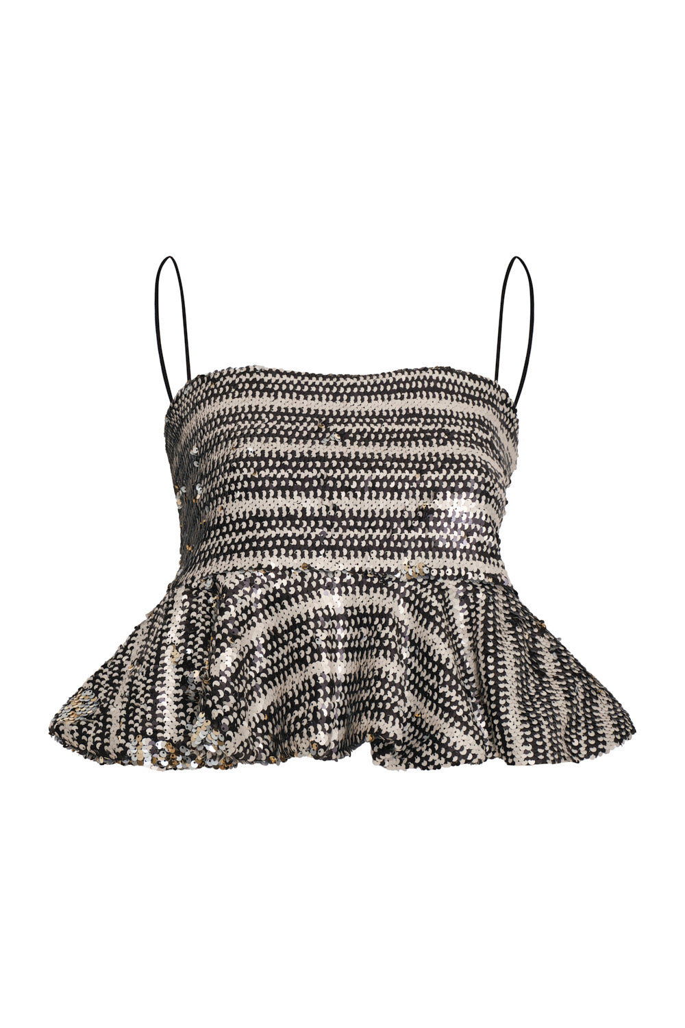 Crop top alba ivory negro