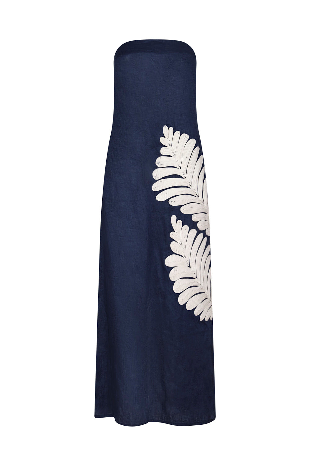 Vestido laucala bordado azul navy