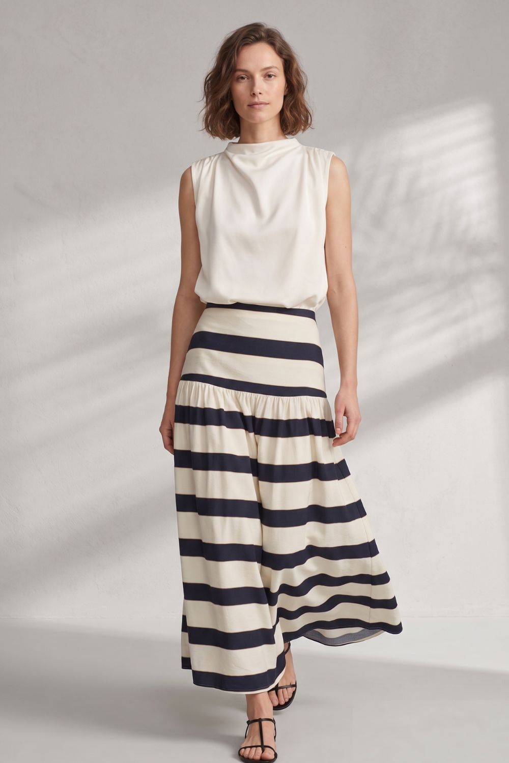 Falda andalucia ivory  navy