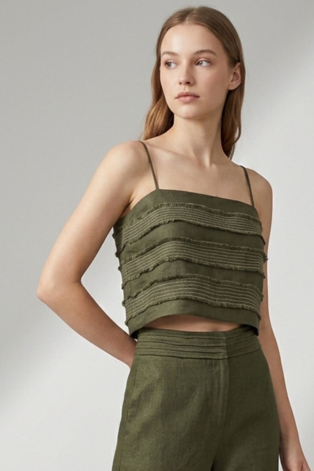 Crop top eter verde oliva